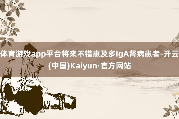体育游戏app平台将来不错惠及多IgA肾病患者-开云(中国)Kaiyun·官方网站