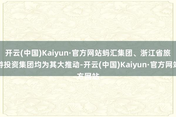 开云(中国)Kaiyun·官方网站蚂汇集团、浙江省旅游投资集团均为其大推动-开云(中国)Kaiyun·官方网站