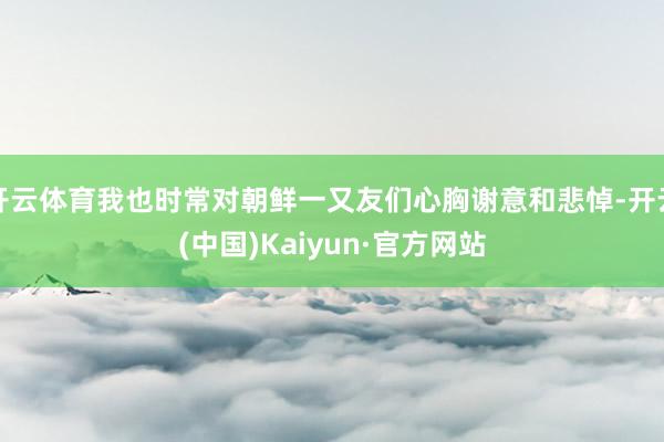 开云体育我也时常对朝鲜一又友们心胸谢意和悲悼-开云(中国)Kaiyun·官方网站