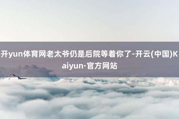 开yun体育网老太爷仍是后院等着你了-开云(中国)Kaiyun·官方网站