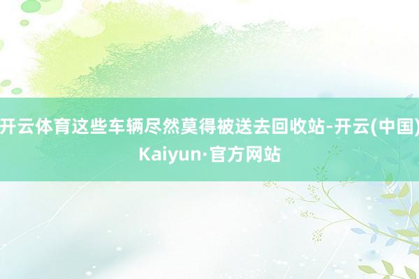 开云体育这些车辆尽然莫得被送去回收站-开云(中国)Kaiyun·官方网站
