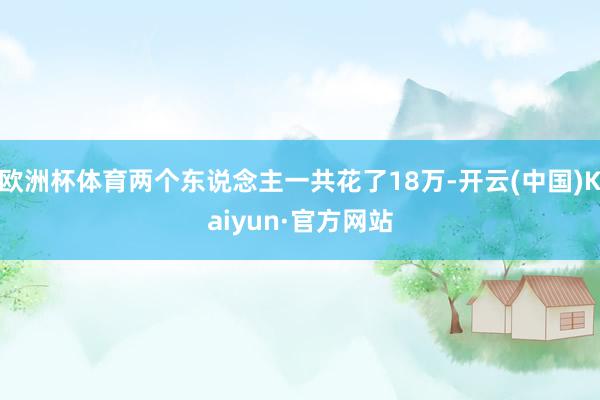 欧洲杯体育两个东说念主一共花了18万-开云(中国)Kaiyun·官方网站