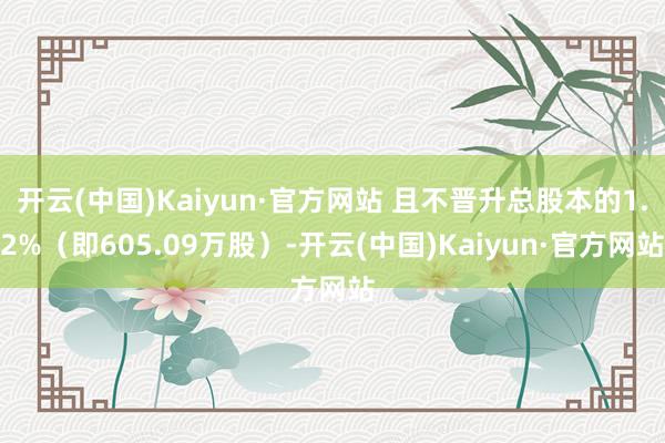 开云(中国)Kaiyun·官方网站 且不晋升总股本的1.2%（即605.09万股）-开云(中国)Kaiyun·官方网站