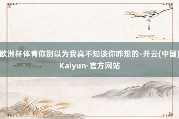 欧洲杯体育你别以为我真不知谈你咋想的-开云(中国)Kaiyun·官方网站