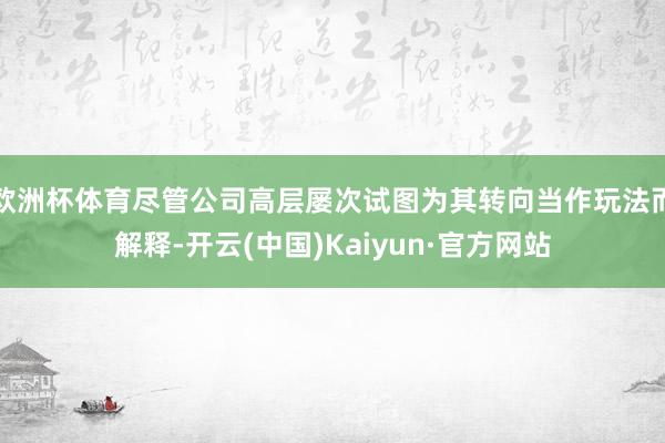 欧洲杯体育尽管公司高层屡次试图为其转向当作玩法而解释-开云(中国)Kaiyun·官方网站