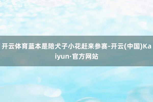开云体育蓝本是陪犬子小花赶来参赛-开云(中国)Kaiyun·官方网站