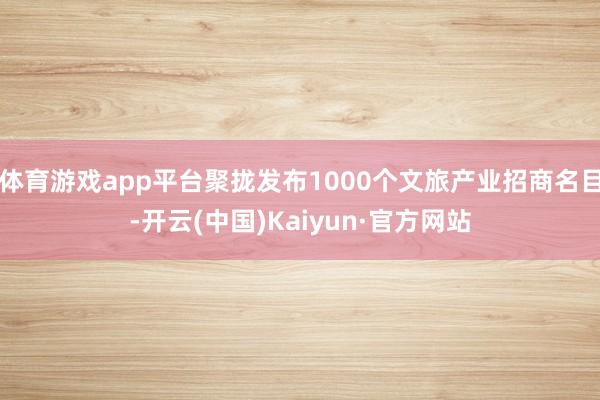 体育游戏app平台聚拢发布1000个文旅产业招商名目-开云(中国)Kaiyun·官方网站
