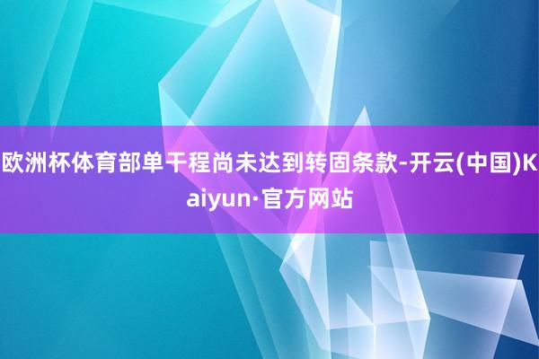 欧洲杯体育部单干程尚未达到转固条款-开云(中国)Kaiyun·官方网站