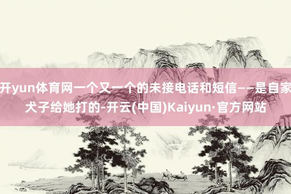 开yun体育网一个又一个的未接电话和短信——是自家犬子给她打的-开云(中国)Kaiyun·官方网站