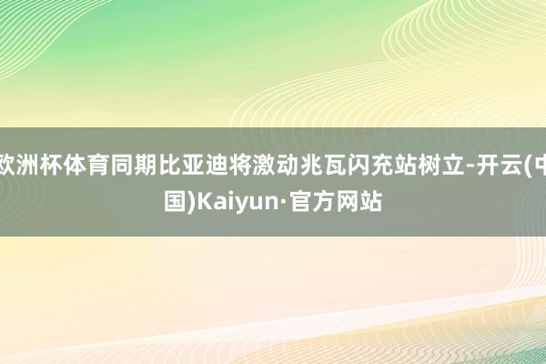 欧洲杯体育同期比亚迪将激动兆瓦闪充站树立-开云(中国)Kaiyun·官方网站