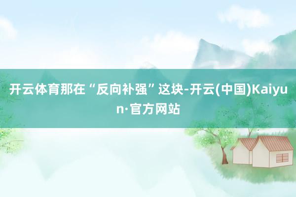 开云体育那在“反向补强”这块-开云(中国)Kaiyun·官方网站