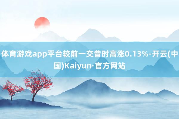 体育游戏app平台较前一交昔时高涨0.13%-开云(中国)Kaiyun·官方网站