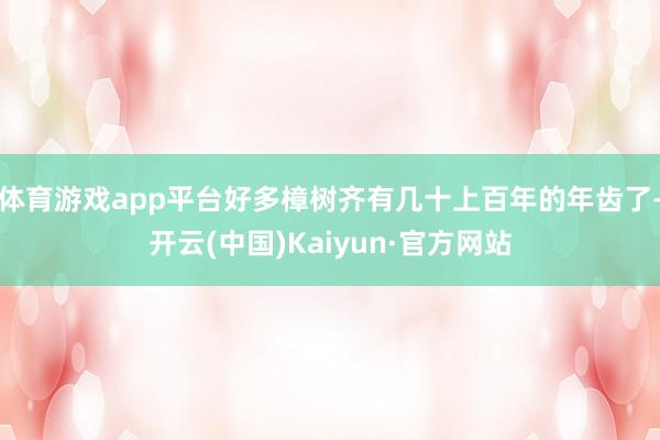 体育游戏app平台好多樟树齐有几十上百年的年齿了-开云(中国)Kaiyun·官方网站