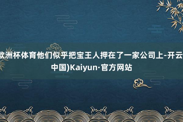 欧洲杯体育他们似乎把宝王人押在了一家公司上-开云(中国)Kaiyun·官方网站
