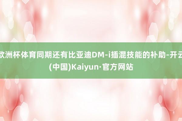 欧洲杯体育同期还有比亚迪DM-i插混技能的补助-开云(中国)Kaiyun·官方网站