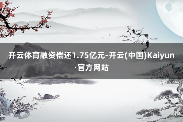 开云体育融资偿还1.75亿元-开云(中国)Kaiyun·官方网站