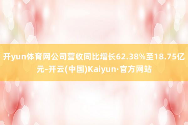 开yun体育网公司营收同比增长62.38%至18.75亿元-开云(中国)Kaiyun·官方网站