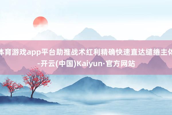 体育游戏app平台助推战术红利精确快速直达缱绻主体-开云(中国)Kaiyun·官方网站