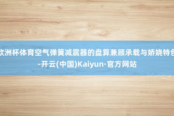 欧洲杯体育空气弹簧减震器的盘算兼顾承载与娇娆特色-开云(中国)Kaiyun·官方网站