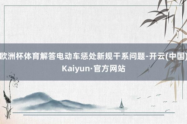 欧洲杯体育解答电动车惩处新规干系问题-开云(中国)Kaiyun·官方网站