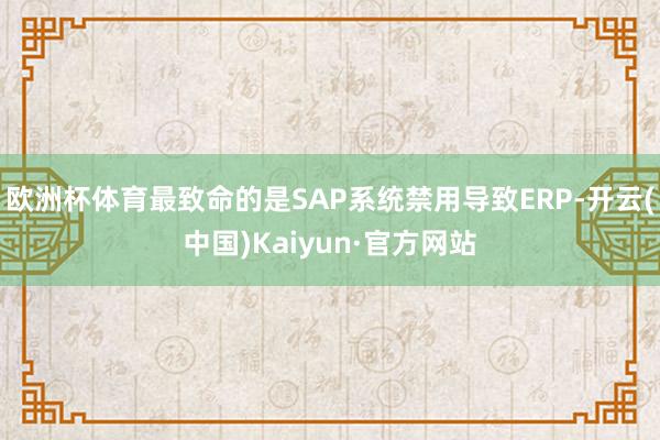 欧洲杯体育最致命的是SAP系统禁用导致ERP-开云(中国)K